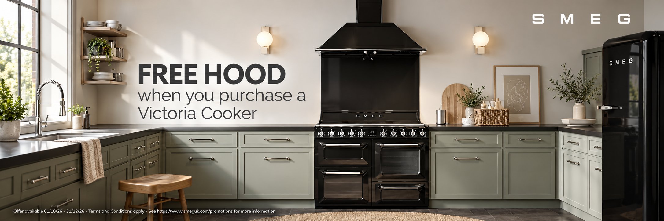 Free Hood with Smeg victoria cookers