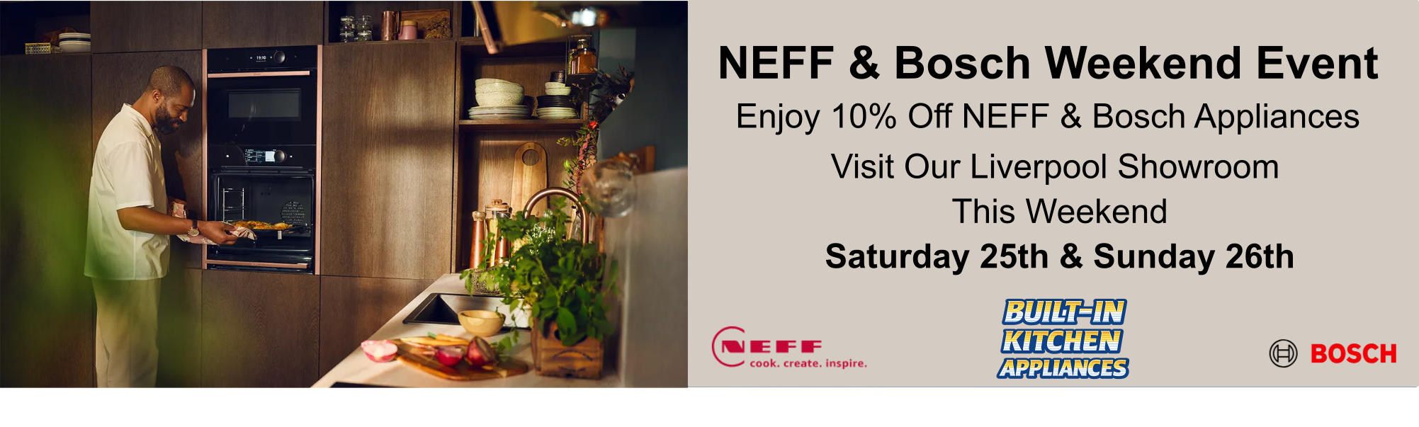 Enjoy 10% off Bosch and Neff Kitchen Appliances