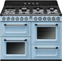 Smeg TR4110AZ 110cm Victoria Dual Fuel Range Cooker Pastel Blue