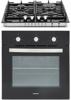 Montpellier SFGP12 59Litre Electric Fan Oven 4 Burner Gas Hob ( Oven and Hob Pack ) Black