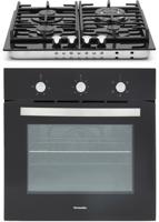 Montpellier SFGP12 59Litre Electric Fan Oven 4 Burner Gas Hob ( Oven and Hob Pack ) Black