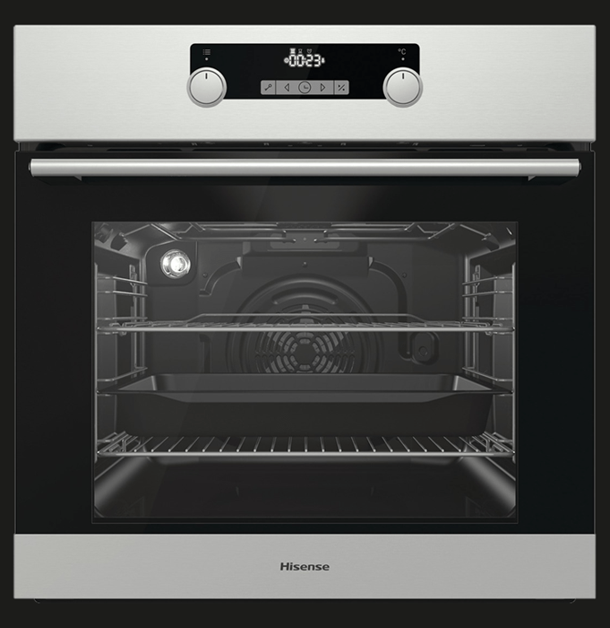 Hisense BI3221AXUK 60cm Single Fan Oven with Steam Clean Built-in Single Electric Oven Stainless steel