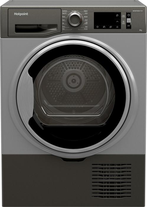 Hotpoint H3D81GSUK 8kg Condenser Sensor 10Hr Crease Care Freestanding Dryer Graphite