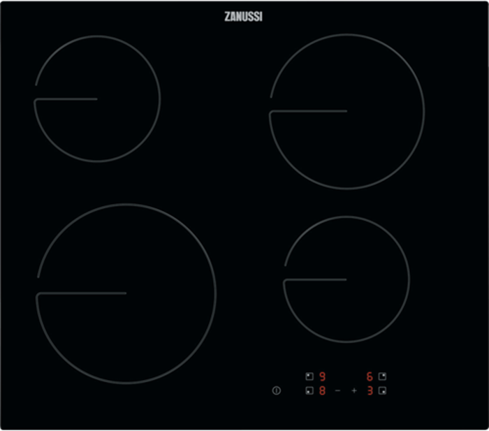Zanussi ZHRN641K 4 Zone 59cm Ceramic Hob Black