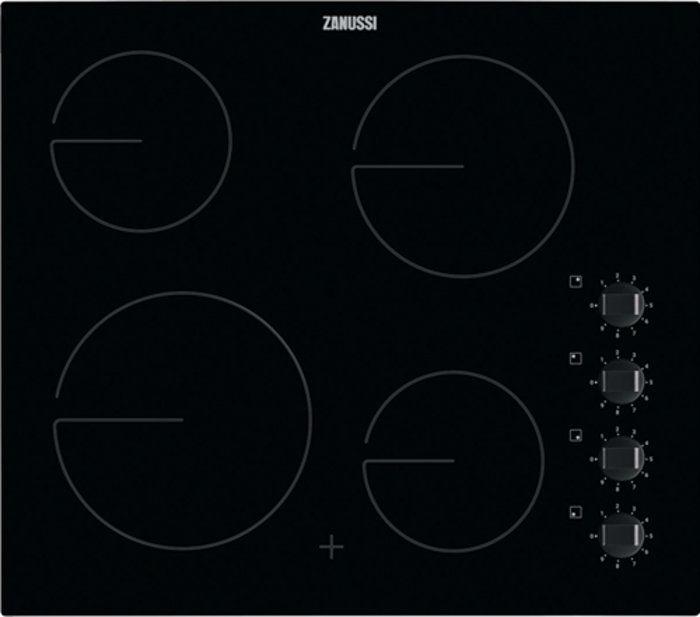 Zanussi ZHRN640K 4 Cooking Zone 59cm Ceramic Hob Black