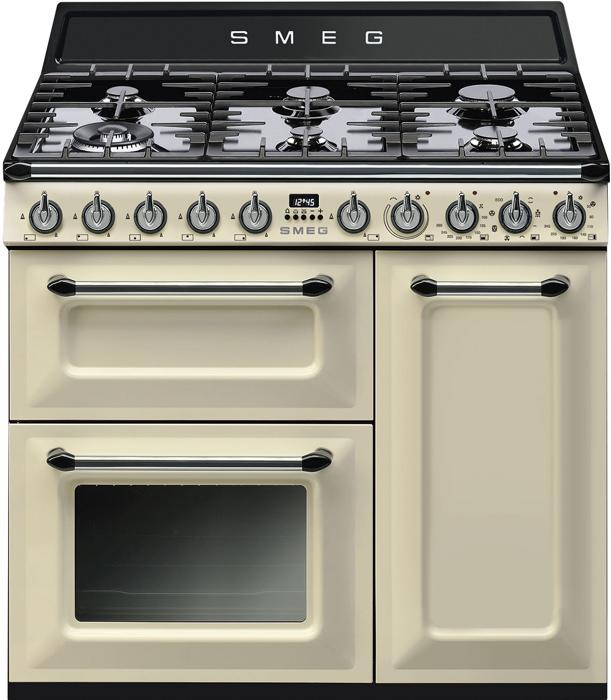Smeg Victoria  TR93P 90x60 cm Dual Fuel Range Cooker Cream