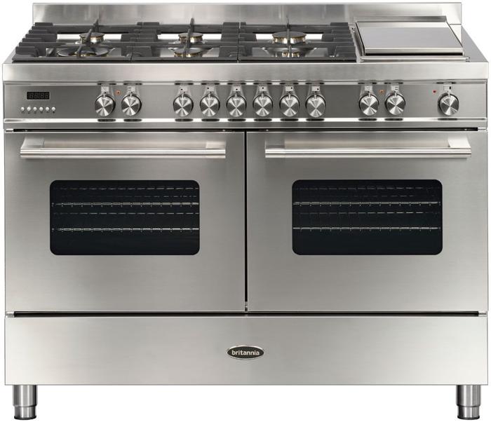 Britannia RC-12TG-DE-S Delphi 120cm Twin ( 544440313 ) Dual Fuel Range Cooker Stainless steel