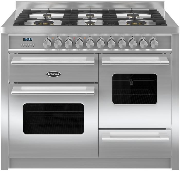 Britannia RC-11XGG-DE-S  Delphi 110cm Dual Fuel Range Cooker Stainless steel