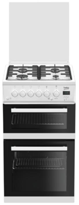 BEKO EDG506W 50cm Twin Cavity Freestanding Gas Cooker White