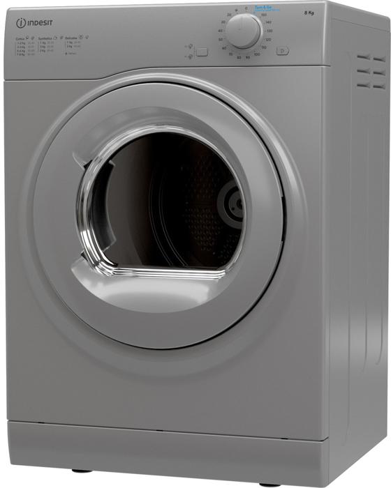 Indesit I1D80SUK 8kg Vented Turn&Go 59.5cm Freestanding Dryer Silver