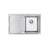 Carysil EM03/RHB (Right Hand Bowl) Deep Bowl Rhombus Compact Single Bowl & Drainer Inset Sink Brushed Steel