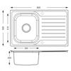 Carysil ET17 Deep Bowl Echo Compact Single Bowl & Drainer Inset Sink Brushed Steel