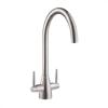 Carysil HS935B Twin lever Swan Neck Tap Brushed Steel