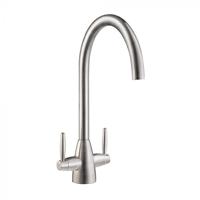 Carysil HS935B Twin lever Swan Neck Tap Brushed Steel