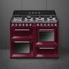 Smeg TR4110RW1 Victoria 110cm 4 cavity Cooker with Gas hob Dual Fuel Range Cooker Red Wine