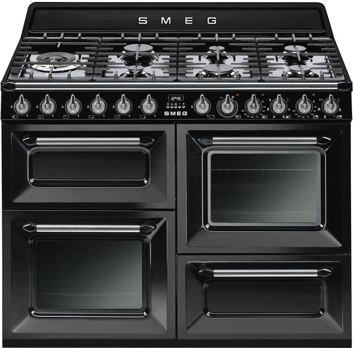 Smeg TR4110BL1 Victoria 110cm Dual Fuel Range Cooker Black