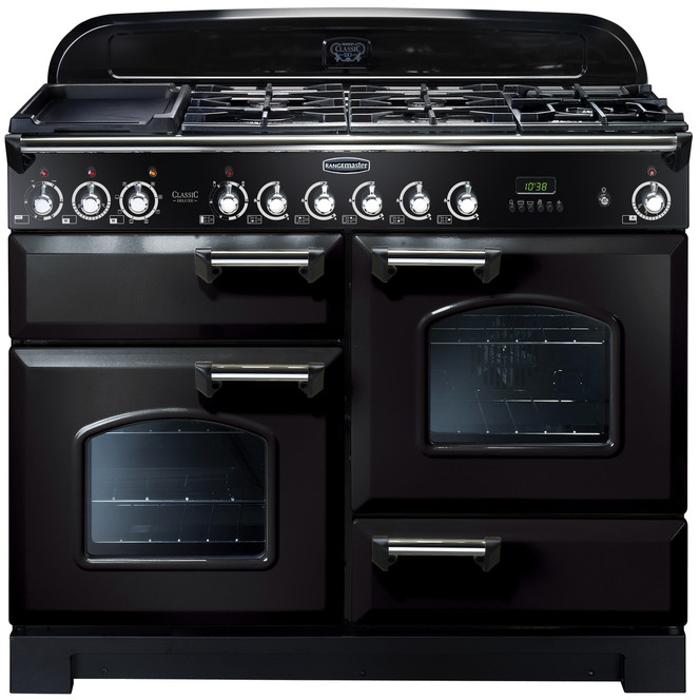 Rangemaster CDL110DFFBL/C Classic Deluxe 110 ( 79780 ) Dual Fuel Range Cooker Black ( Chrome Trim )