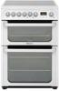 Hotpoint HUE61PS 60cm Electric Double Cooker Ceramic Hob Freestanding Electric Cooker White