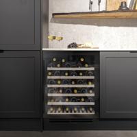 Caple WI6143BG 60cm Undercounter 1 x Zone cab sense 52 Wine Bottles Wine Cooler Black Glass