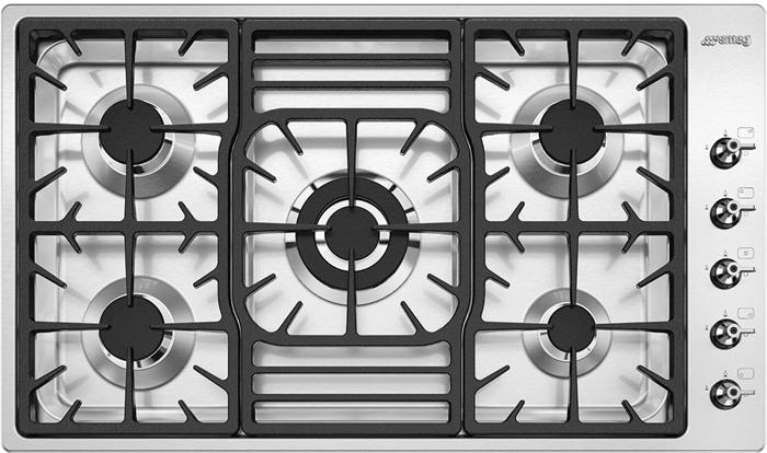 Smeg PGF95-4 Classic 90cm 5 Burner Gas Hob Stainless steel