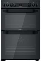 Hotpoint HDM67V92HCB 60cm Double Oven & Ceramic Hob 77-Litre Freestanding Electric Cooker Black