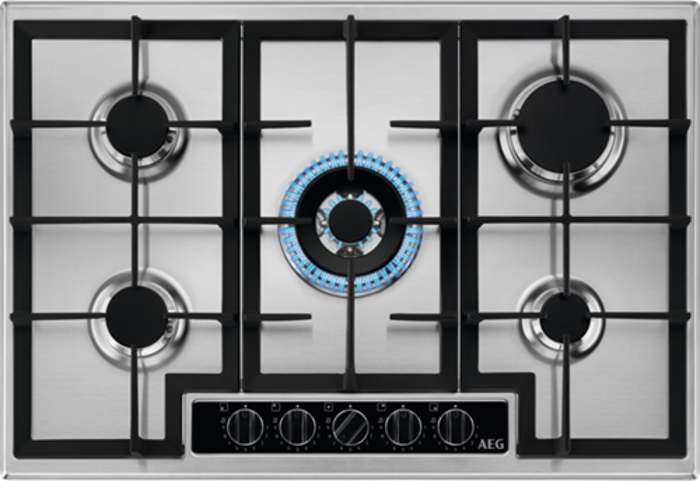 AEG HGB75420YM 6000 Series Slim Line 75cm 5 Burner Gas Hob Stainless steel