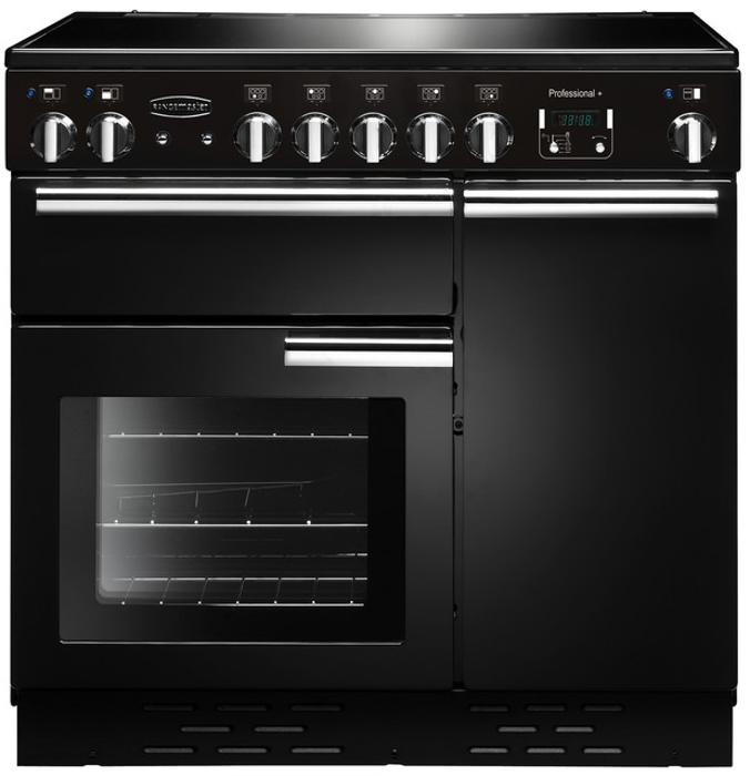 Rangemaster PROP90EIGB/C Professional+ 90 ( 91730 ) Induction Range Cooker Black ( Chrome Trim )