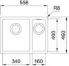Franke Kubus KBG 160 Fragranite 1 1/2 Bowl ( KBG160 ) Undermount Sink Polar White