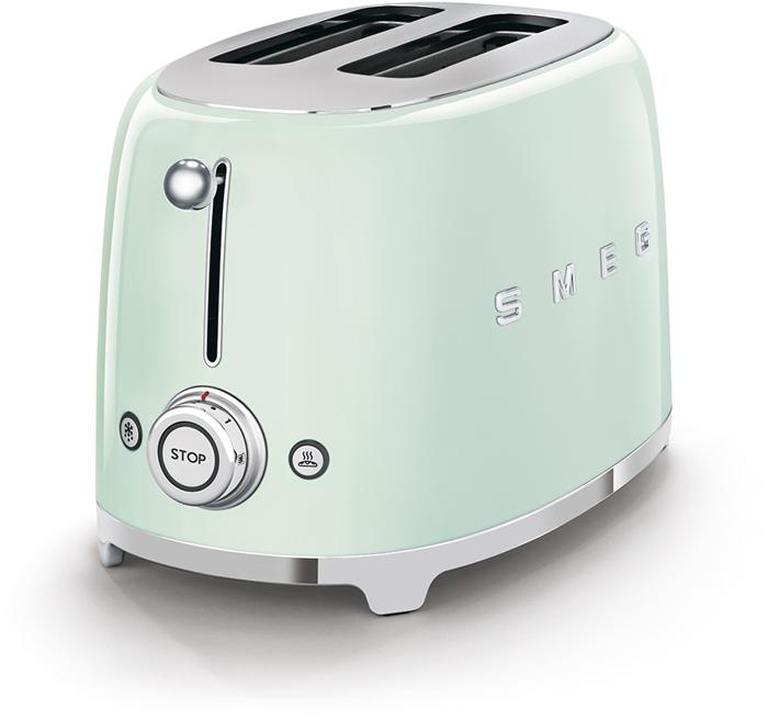 Smeg TSF01PGUK 50's Style 2x2 Toaster Pastel Green