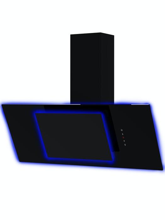 CATA UBAHALO9 90cm Angled Glass (with LED Halo) Hood Black