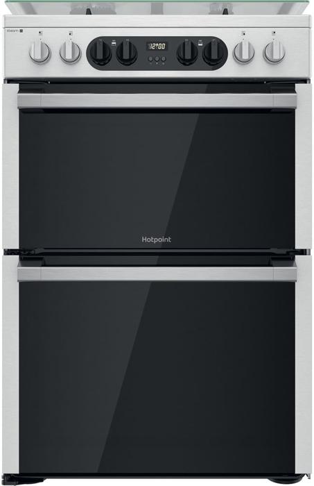 Hotpoint HDM67G8C2CX ( HDM67G8CCX ) 60cm Double Cavity Freestanding Dual Fuel Cooker Inox