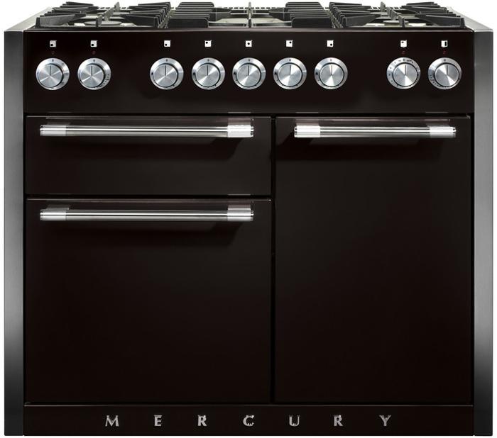 Mercury MCY1082DFAB Mercury 1082 Dual Fuel 93220 Dual Fuel Range Cooker Ash Black (Chrome Trim)