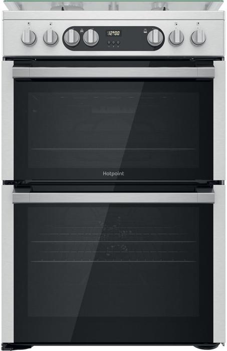 Hotpoint HDM67G9C2CX/U Electric Double Oven Freestanding Dual Fuel Cooker Inox