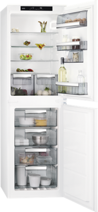 AEG SCE818F6NS 6000 Series 177.2cm No Frost 50/50 Integrated Fridge Freezer White