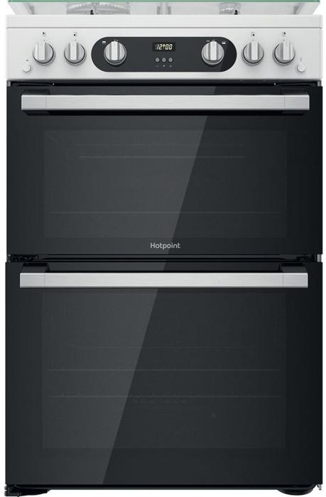 Hotpoint HD67G02CCW/UK 60cm 4 Gas Burner Double Freestanding Gas Cooker White