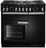Rangemaster PROP90NGFGB/C Professional+ 90 (91930) Gas Range Cooker Black ( Chrome Trim )