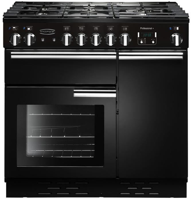 Rangemaster PROP90NGFGB/C Professional+ 90 (91930) Gas Range Cooker Black ( Chrome Trim )