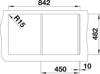 Blanco PLUS 45S ( 220536 ) 1 Bowl Inset Sink Brushed Steel