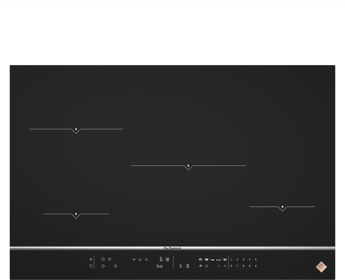 DeDietrich DPI7870X 80cm 4 Zone HoriZone Induction Hob Black