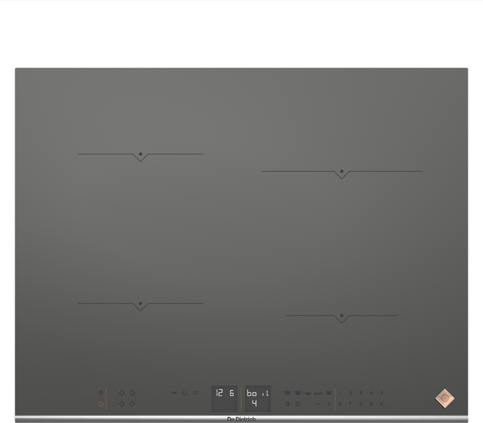 DeDietrich DPI7670G 65cm 4 Zone Induction Hob Iron Grey