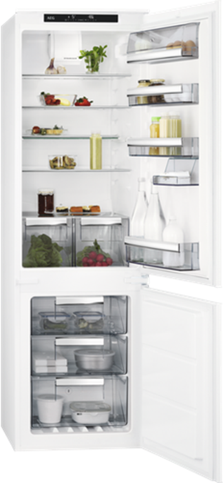 AEG SCE818F6TS 6000 Series 177.2cm No Frost 70/30 Integrated Fridge Freezer White