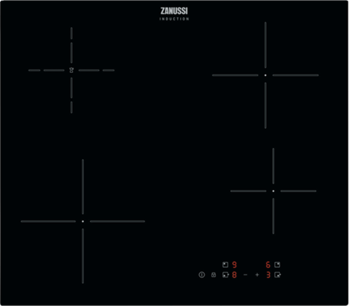 Zanussi ZITN641K 3 Induction Zones with 2 Powerful Boosters Induction Hob Black