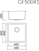 NS GFS0041 42cm Luna Single Bowl Undermount Sink Stainless steel