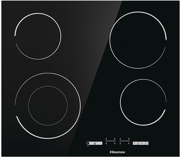 Hisense E6432C 60cm 4 Zone Ceramic Hob Black