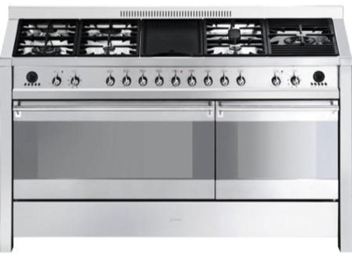 Smeg A5-8 Opera 150cm Dual Cavity Dual Fuel Range Cooker Stainless steel