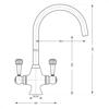 Carysil HS985B Twin Lever Tap Brushed Steel