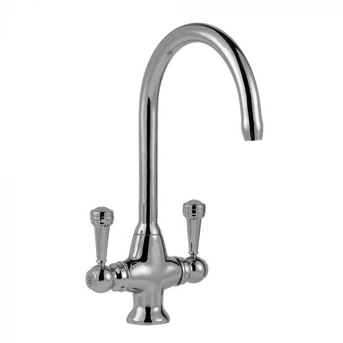 Carysil HS985B Twin Lever Tap Brushed Steel