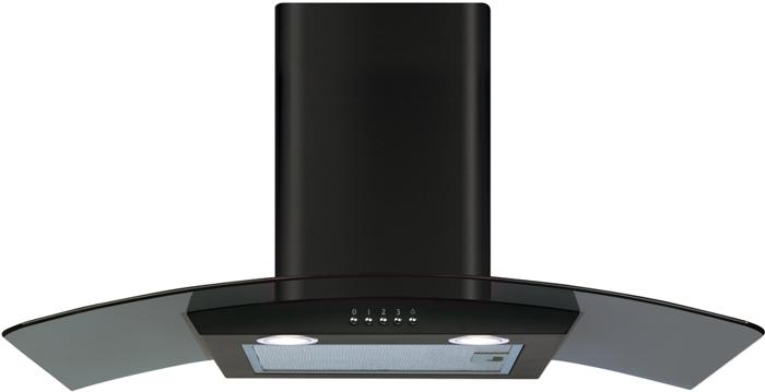 CDA ECP82BL Curved glass extractor Hood Black