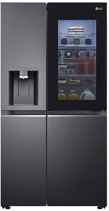 LG GSXV91MCAE InstaView™ ThinQ™  635-Litre Non Plumbed American Style Fridge Freezer Matte Black
