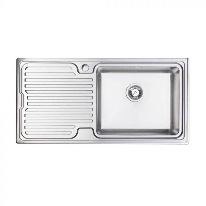 Carysil EM02 (Right Hand Bowl) + HS605 Single Lever tap ( Sink and Tap ) Stainless Steel / Chrome